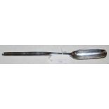 AN IRISH GEORGIAN SILVER MARROW SCOOP, DUBLIN, PROBABLY 1783, MAKERS MARK OBSCURED, 23CM LONG