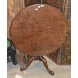 A GEORGE III MAHOGANY BIRD CAGE SNAP TOP CIRCULAR OCCASIONAL TABLE