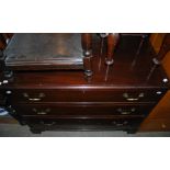 GEORGE III STYLE MAHOGANY CHEST OF THREE LONG GRADUATED DRAWERS