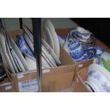 TWO BOXES - ASSORTED BLUE PRINTED TABLE WARE