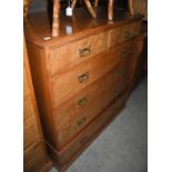 EARLY 20TH CENTURY WALNUT TWO-PART CHEST OF TWO SHORT OVER THREE LONG DRAWERS ON A BASE WITH ONE