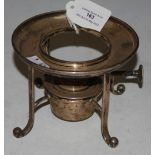 A BIRMINGHAM SILVER KETTLE STAND, 7.4 TROY OZS. WITH PLATED BURNER