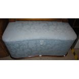 LATE 19TH / EARLY 20TH CENTURY MAHOGANY UPHOLSTERED OTTOMAN