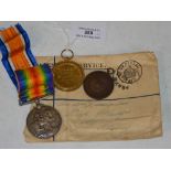 A PAIR OF GREAT WAR MEDALS INSCRIBED TO 'S12839 PTE.W.LIVINGSTON R.HIGHRS.' TOGETHER WITH A ROYAL
