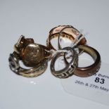 A COLLECTION OF NINE ASSORTED RINGS TO INCLUDE THREE 9CT GOLD EXAMPLES