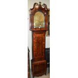 A 19TH CENTURY MAHOGANY LONGCASE CLOCK, WILLIAM DICKIE, DUNFERMLINE, THE BRASS DIAL WITH ARABIC