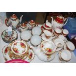 A ROYAL ALBERT OLD COUNTRY ROSES PATTERN PART TEA SET, TOGETHER WITH A JAPANESE EXPORT PART TEA