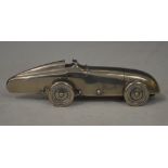 AN EARLY 20TH CENTURY ART DECO MG MAGIC MIDGET TABLE LIGHTER, STAMPED MARKS 'S&M, ENTURN PEWTER,