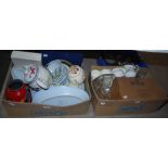 TWO BOXES - ASSORTED HOUSEHOLD CERAMICS AND GLASSWARE