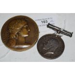 A WWI BRITISH WAR MEDAL 1914-1918, AWARDED TO '176246 GNR T SCOULAR RA', TOGETHER WITH A FRENCH