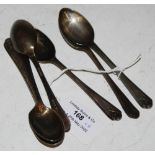 SIX SILVER GOLFING INTEREST TEASPOONS, MAKER WALKER & HALL, SHEFFIELD 1933, THE HANDLES WITH