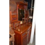 A LATE 19TH CENTURY MAHOGANY MIRROR BACK SIDEBOARD