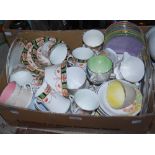 BOX - ASSORTED TEA WARE TO INCLUDE MAILING PART TEA SET AND A VICTORIAN IMARI PATTERN PART TEA SET