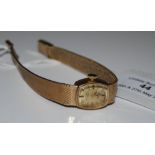 A VINTAGE 9CT GOLD CASED LADIES ROTARY WRISTWATCH WITH 9CT GOLD STRAP, GROSS WEIGHT 24.7GRAMS