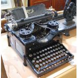 EARLY 20TH CENTURY 'ROYAL' BLACK ENAMEL TYPEWRITER, 42CM LONG