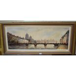 FASARI (20TH CENTURY CONTINENTAL SCHOOL) A VIEW OF PARIS FROM THE SEINE OIL ON CANVAS, SIGNED