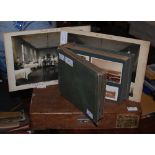 A VINTAGE GREEN CLOTH BOUND PHOTOGRAPH ALBUM, VIEWS MAINLY IN SCOTLAND TOGETHER WITH A CIGAR BOX