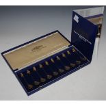 A CASED SET OF TEN LONDON SILVER AND SILVER GILT COMMEMORATIVE SPOONS, THE AMERICAN ROYAL FAMILY,