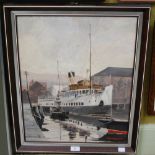 •AR ROBERT SPRINGHAM (MODERN SCOTTISH SCHOOL) TALISMAN AT HARBOUR OIL ON BOARD, SIGNED AND DATED '68