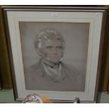 19TH CENTURY BRITISH SCHOOL A PORTRAIT BUST OF WILLIAM LEGGE, 4TH EARL OF DARTMOUTH CHALK AND