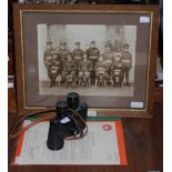 MILITARIA INTEREST - A VINTAGE SEPIA PHOTOGRAPH, THE SUPERINTENDENT AND STAFF, DETENTION BARRACKS,