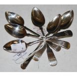 A SET OF SIX 19TH CENTURY SCOTTISH PROVINCIAL SILVER TEA SPOONS, PAISLEY (EDINBURGH MARKS) MAKERS