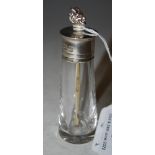 A LATE VICTORIAN SILVER MOUNTED CLEAR GLASS SNUFF BOTTLE, MAKERS MARK OF HEATH & MIDDLETON,