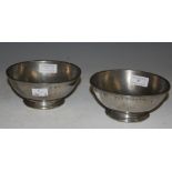 MARITIME INTEREST - TWO PEWTER BOWLS, ONE INSCRIBED 'HMS HERO MESS', THE OTHER 'HMS ARIADNE MESS'