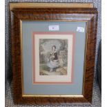 THREE SMALL FRAMED DECORATIVE PICTURES, INCLUDING A FRENCH 19TH CENTURY WATERCOLOUR OF A FLORAL