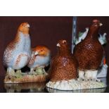 TWO BESWICK FIGURE GROUPS, ONE MODELLED WITH TWO GROUSE, NO.2063, THE OTHER TWO PARTRIDGES NO.2064
