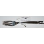 A GEORG JENSEN ACORN PATTERN SILVER PASTRY FORK