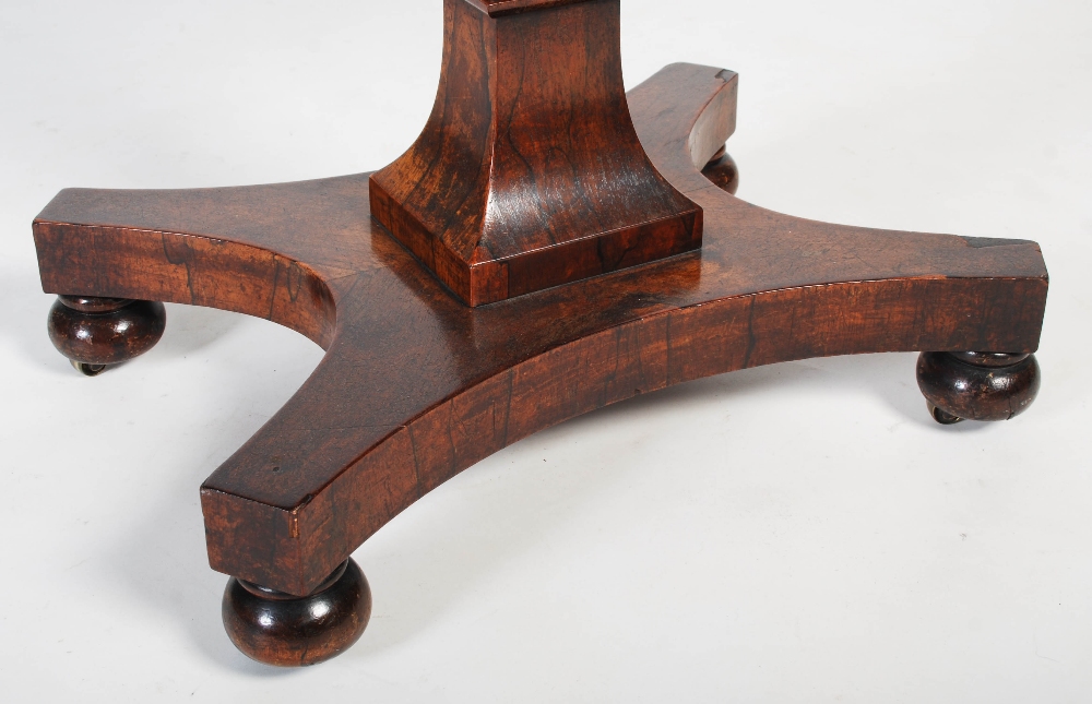 An early 19th century Scottish rosewood, burr walnut and ebony marquetry folding card table, the - Image 5 of 11