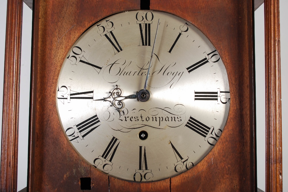 A late 18th century Scottish mahogany longcase clock by Charles Hogg, Prestonpans, the flat top case - Image 4 of 9