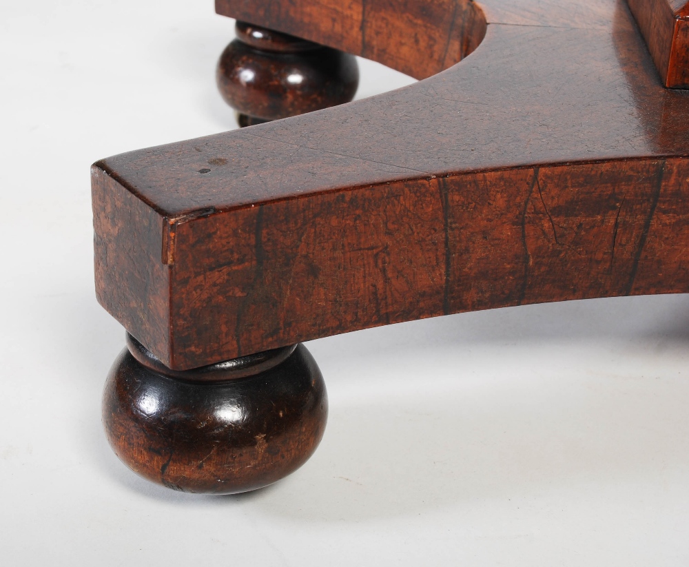 An early 19th century Scottish rosewood, burr walnut and ebony marquetry folding card table, the - Image 6 of 11