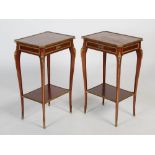 A pair of late 19th/ early 20th century French mahogany and gilt metal mounted occasional tables,