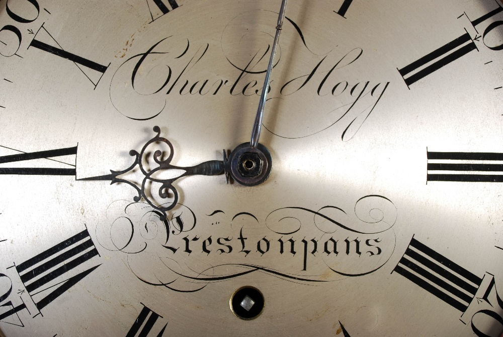 A late 18th century Scottish mahogany longcase clock by Charles Hogg, Prestonpans, the flat top case - Image 5 of 9