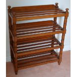 A 19th century mahogany slatted four-tier whatnot of rectangular form, 76cm wide x 94cm high x
