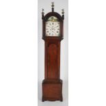 A George III mahogany longcase clock, French, Yalding, the enamel dial with Roman numerals,