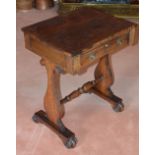 A 19th century rosewood occasional table, the rectangular top above a single frieze drawer raised on