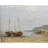 AR William Miller Frazer RSA (1864-1961) Boats, Lochranza oil on canvas, signed lower right 40cm x