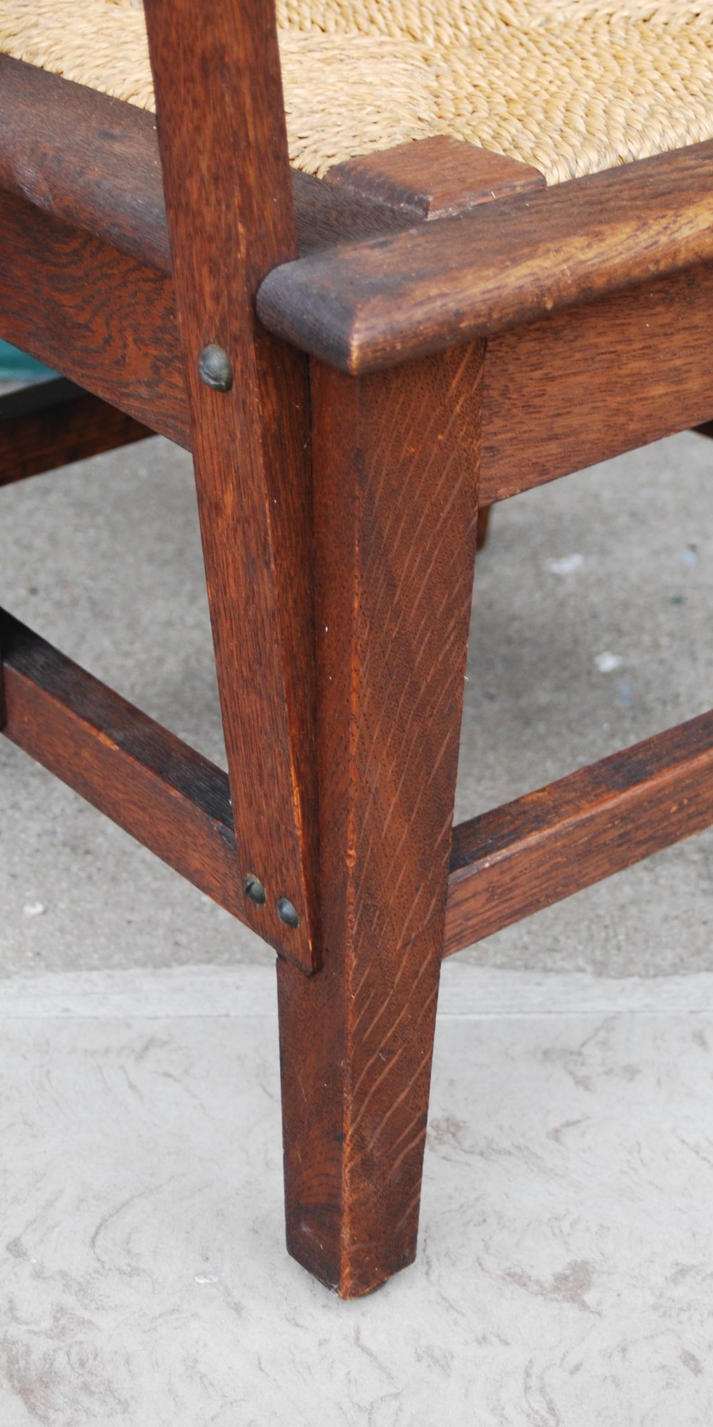 A late 19th / early 20th century childs Orkney chair, the arms with scroll carved detail, with - Image 3 of 6