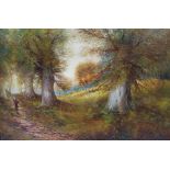 J. Williamson (19th century) Silver birches, Burnham And Sundown Burnham Oils on canvas, a pair