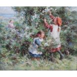 William Marshall Brown RSA RSW (Scottish 1863 - 1936) Hawthorn Blossom Oil on canvas, signed lower