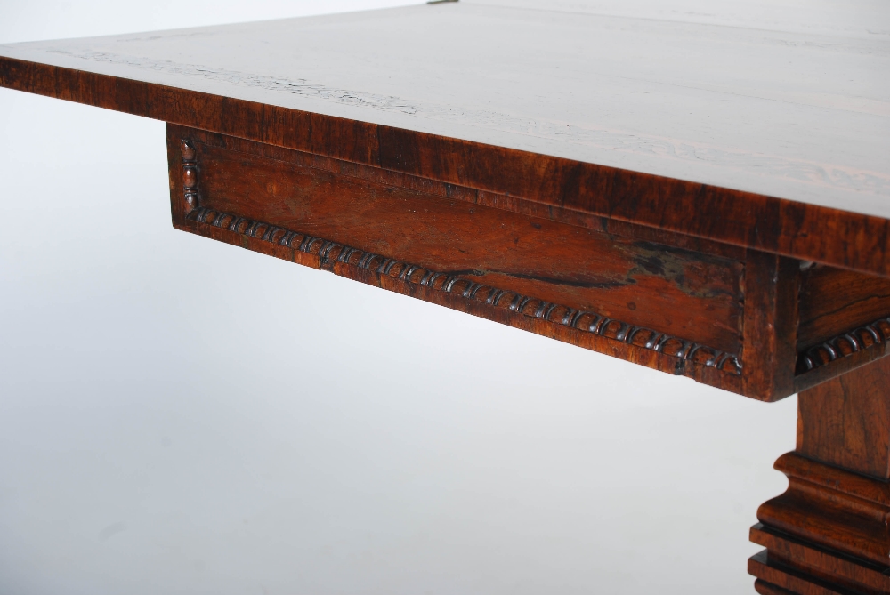 An early 19th century Scottish rosewood, burr walnut and ebony marquetry folding card table, the - Image 10 of 11
