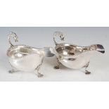A pair of George V silver sauce boats, London 1911, makers mark 'W & W', gross weight 11 troy ozs