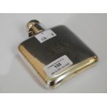 CHESTER SILVER HIP FLASK, 4.5 TROY OZS