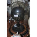 A VINTAGE PHILLIPS CELESTIAL GLOBE UNDER GLASS DOME ON WOODEN PLINTH