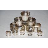 COLLECTION OF ELEVEN ASSORTED WHITE METAL NAPKIN RINGS OF VARIOUS SIZE