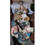 THREE CAPODIMONTE FIGURE GROUPS