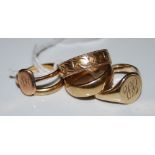 FIVE ASSORTED 9CT GOLD RINGS, GROSS WEIGHT 17.5 GRAMS